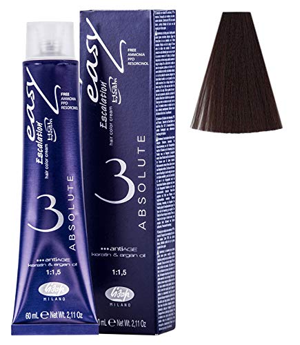 Lisap Easy Absolute 3 Hair Color Cream, 60 ml./2 fl.oz. (6/72 - Dark Blonde Cool Beige)