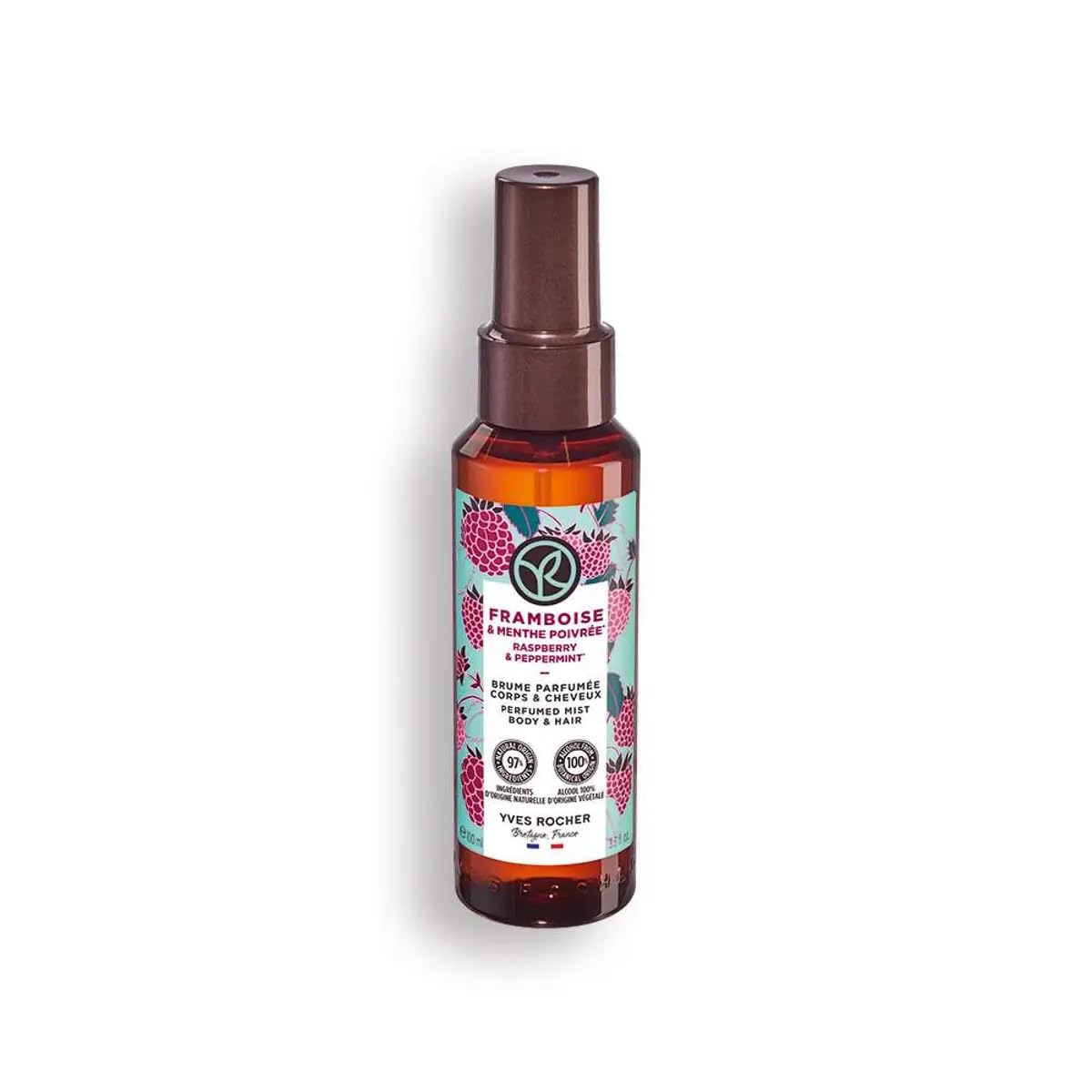 Yves Rocher Raspberry and Peppermint Hair and Body Spray Long Lasting Mist Women 100 ml./3.3 fl.oz.