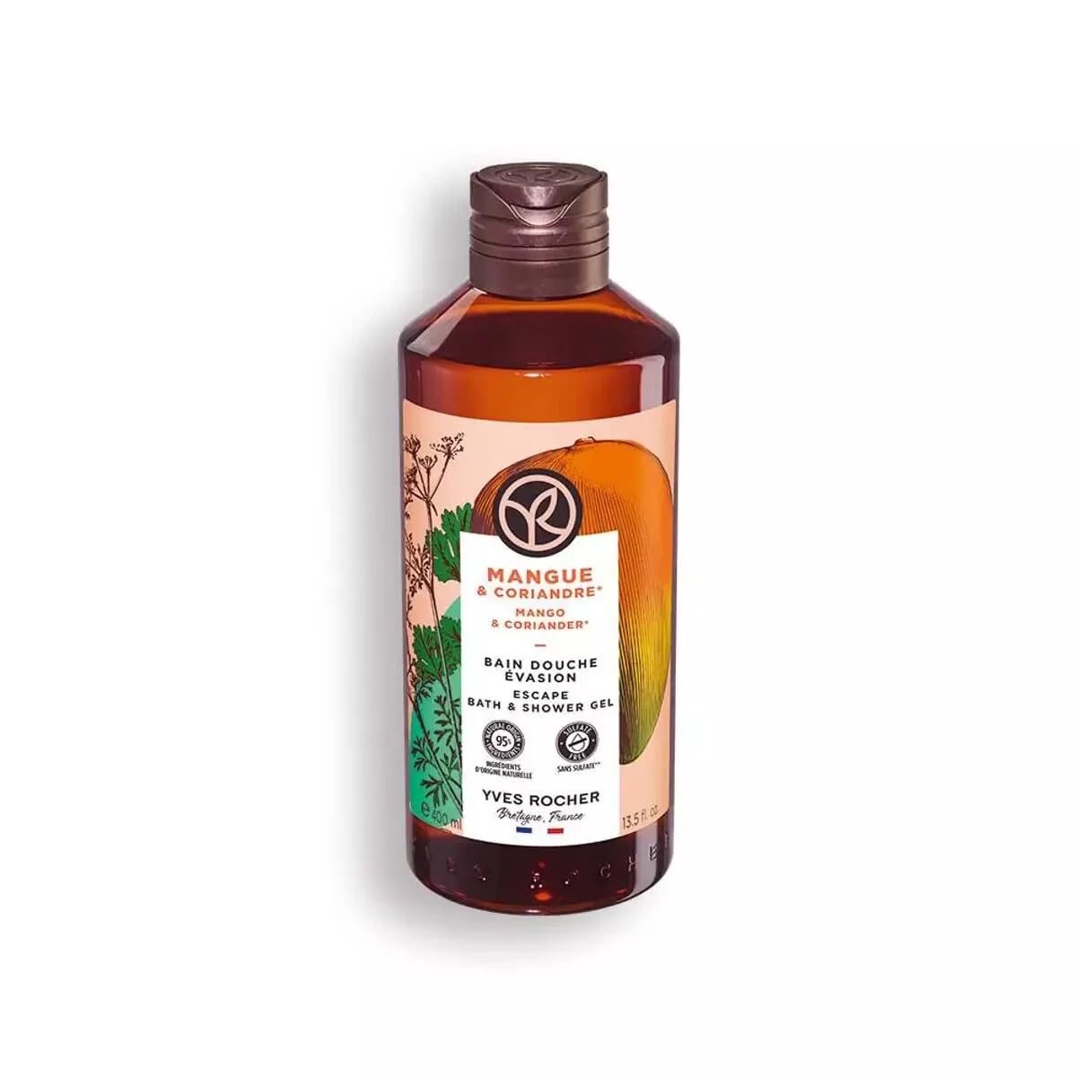 Yves Rocher Mango Coriander Nourishing Sensual Bath & Shower Gel 400ml./13.5 fl.oz.