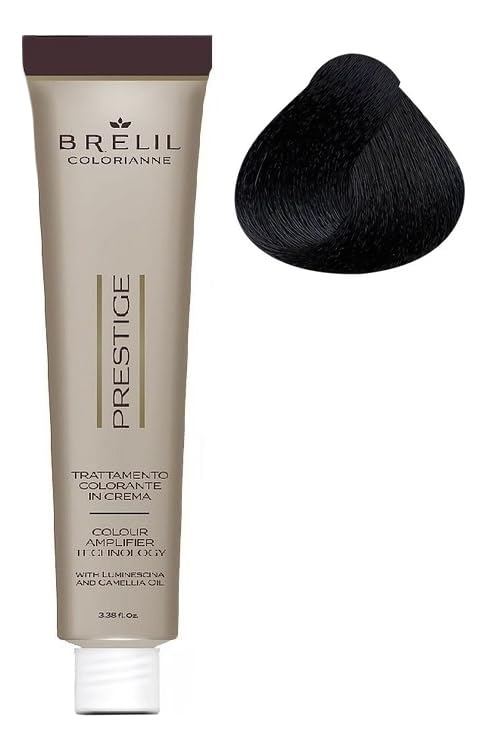 Brelil Colorianne Prestige Technologically Advanced Cream Dyeing Treatment Hydra Color Technology, Blue Black, 100 ml./3.38 fl.oz. (1/11)