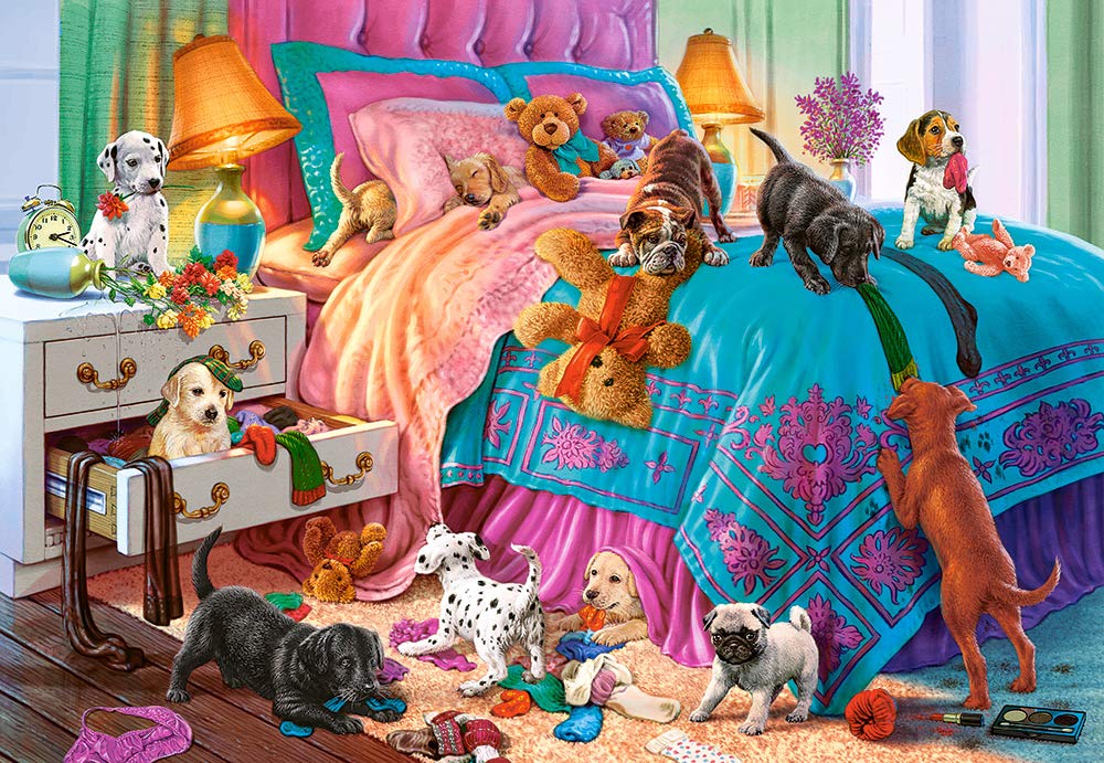 Castorland Puzzle 1000 Pieces, Naughty Puppies - С-104475