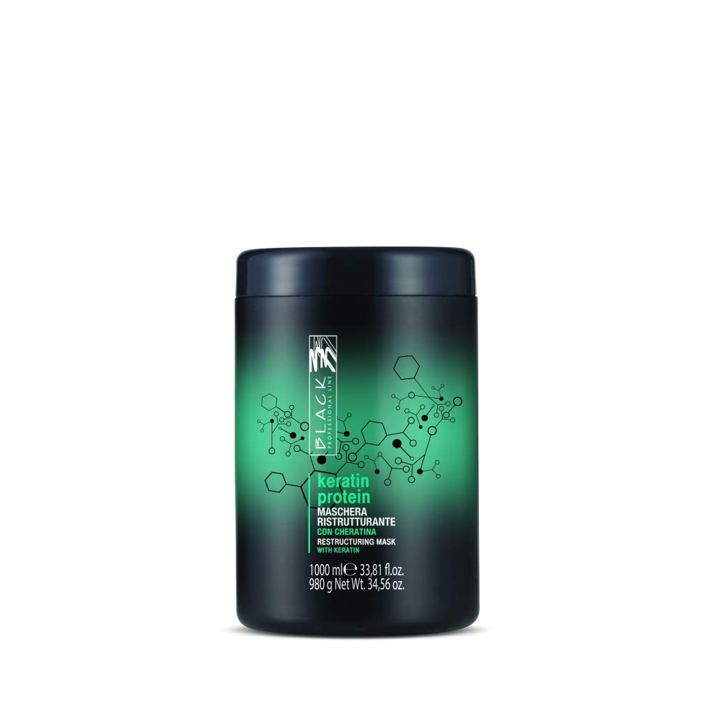 Black Professional Line Keratin Protein Hair Mask, 1000 ml./33.81 fl.oz.