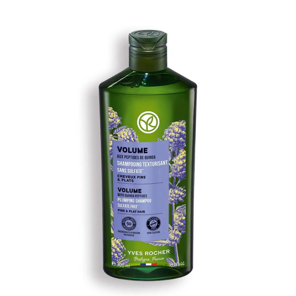Yves Rocher Volume Plumping Shampoo with Quinoa Extract Visibly Increases Hair Volume After Just 3 Uses - 300 ml./10.1