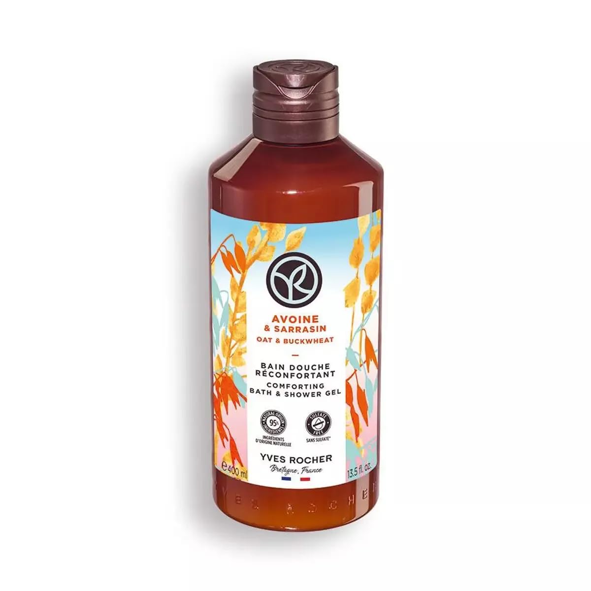 Yves Rocher Oats & Buckwheat Nourishing Shower Gel Bath & Body Routine Women Men Day Care 400 ml./13.5 fl.oz.