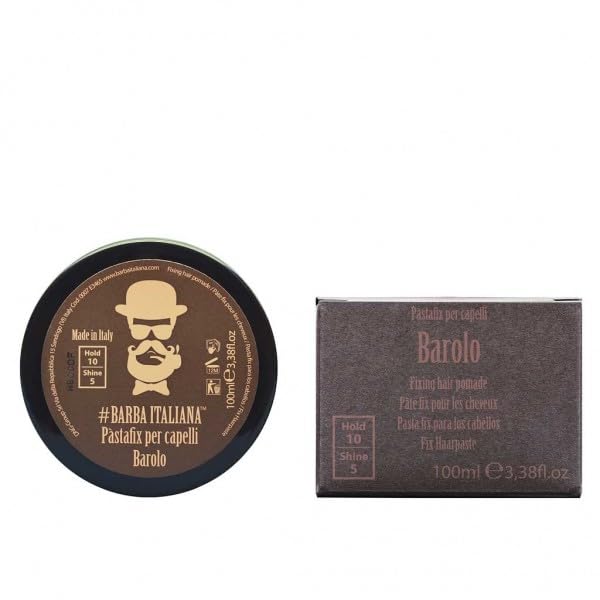 Barba Italiana Barolo Hair Pomade for Men 100ml/3.38flOz - Firm Hold with Glossy Finish