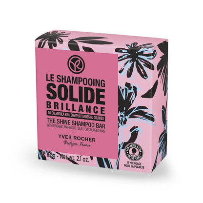 Yves Rocher Solid Hair Shine Shampoo with Calendula BIO Nourishing & Shine-Enhancing Formula Eco-Friendly, Less Plastic, More Beauty Gentle Natural Care for Radiant Soft Hair 60 g