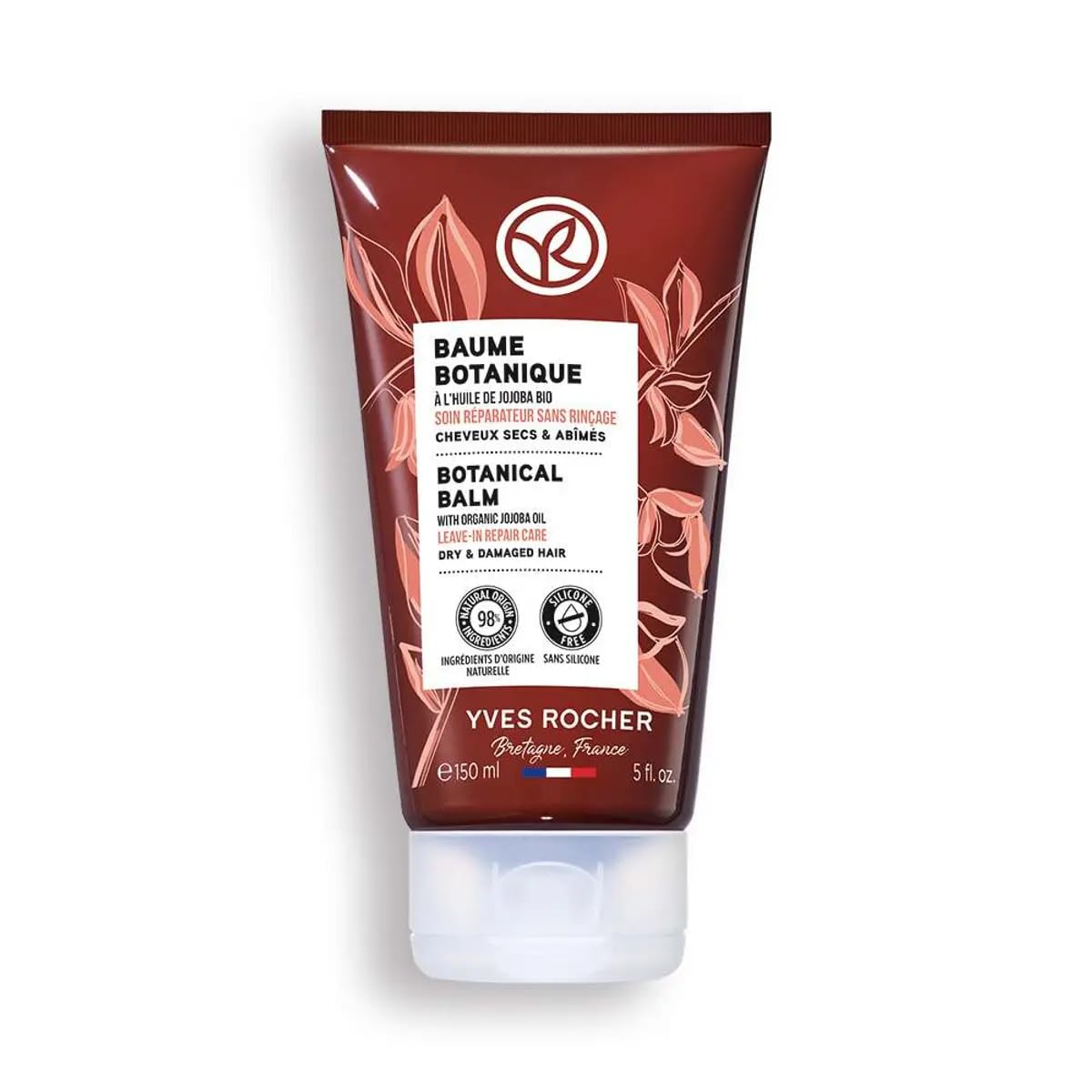 Yves Rocher Universal Care Jojoba Oil for Dry & Damaged Hair Deep Nourishment Strengthening Restorative Hair Treatment 150 ml./ 5.07 fl.oz.