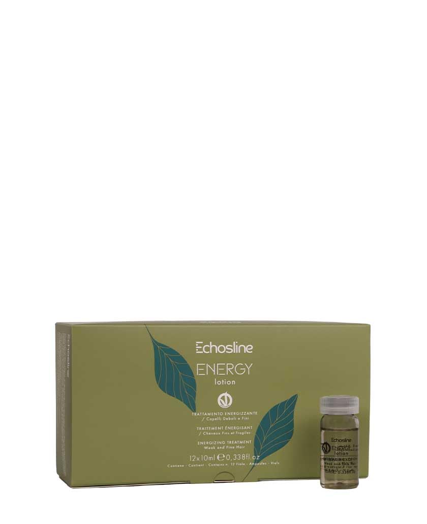 Echosline Therapy Vegan Energy Lotion for Anti Loss Hair Strengthening TRATTAMENTO ENERGIZZANTE CAPELLI DEBOL 12 Ampoules x 10 ml