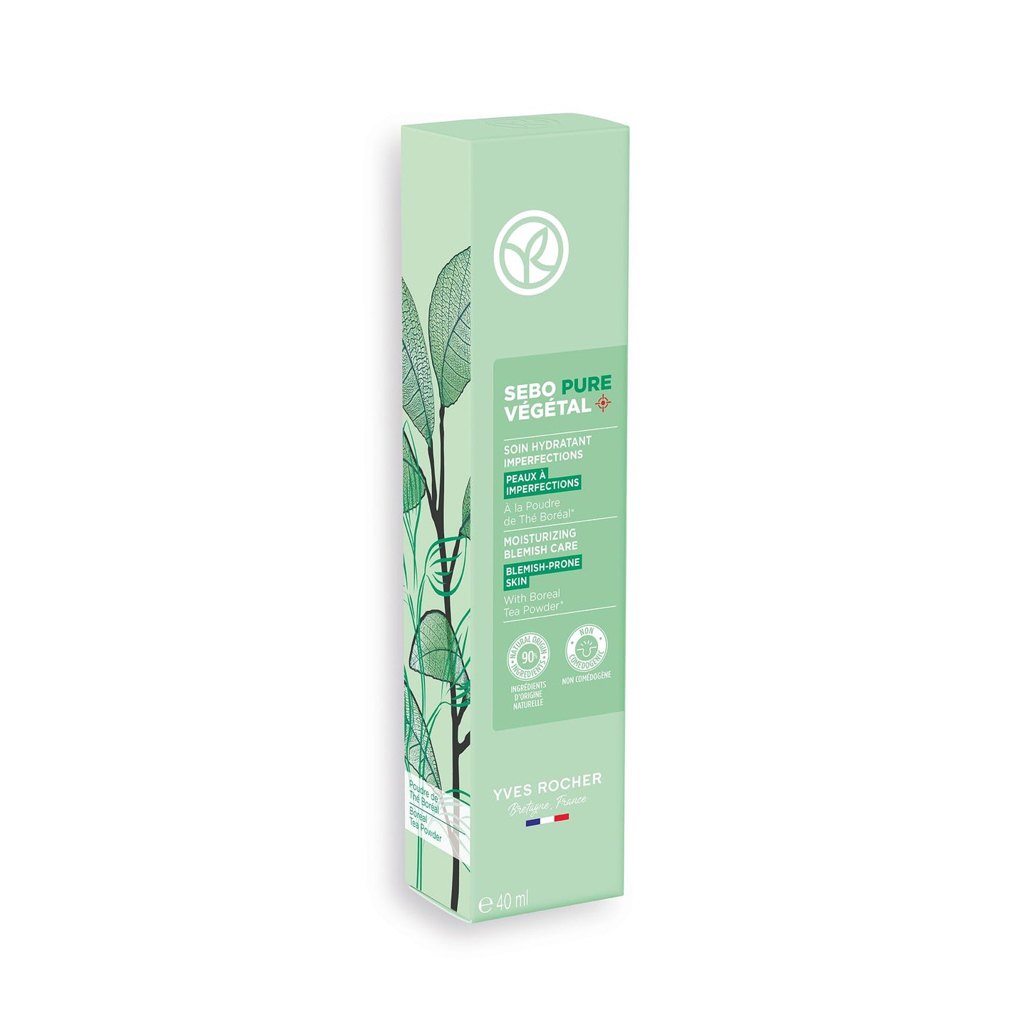 Yves Rocher Sebo Pure Vegetal Moisturising Anti-Blemishes Care Blemish Prone Skin - 40 ml. / 1.5 Fl.Oz.