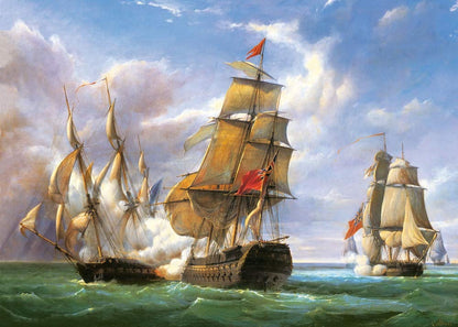 Castorland Puzzle 3000 Pieces, Copy of „Combat Between The French Frigate 'La Canonniere' and The English Vessel 'The Tremendous' - С-300037