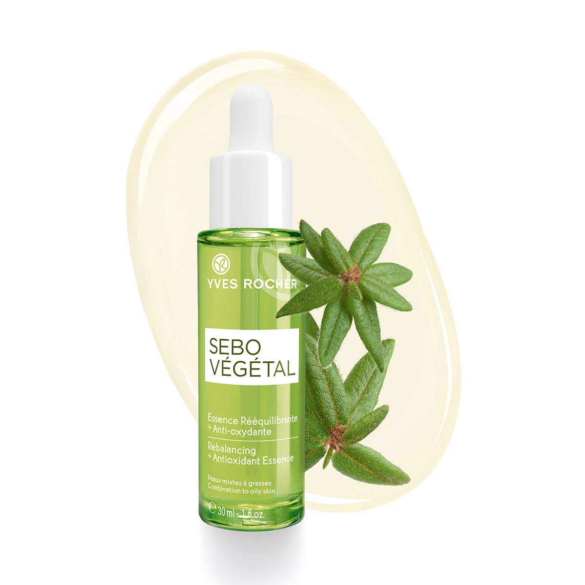 Yves Rocher Sebo Végétal Rebalancing + Antioxidant Essence Serum, for Oily and Combination Skin, 30ml bottle with dropper
