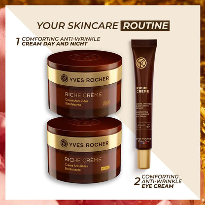 Yves Rocher Comforting Anti-Wrinkle Riche Crème Night | Soften & Smooth Skin | 1.7 fl oz