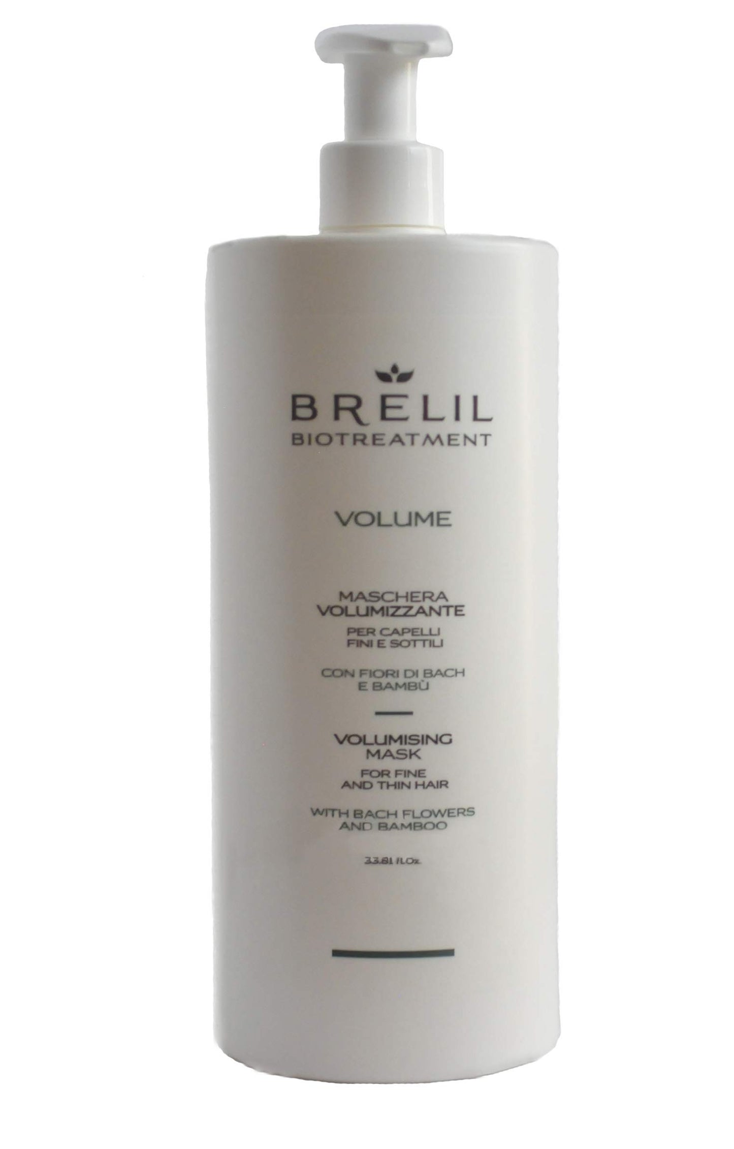 Brelil Bio Treatment Volume Hair Mask with Bach Flowers and Organic Bamboo Extract for Fine or Weakeaned Hair (33.81 fl.oz.)