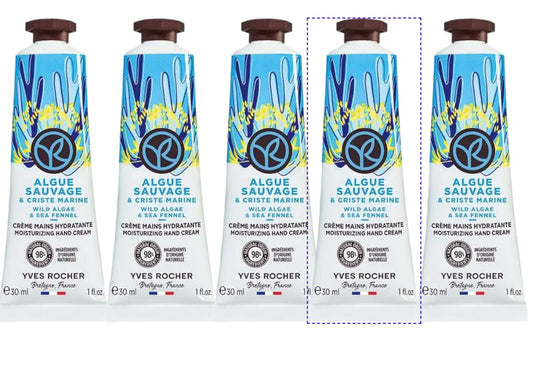 Yves Rocher Moisturizing Wild Algae and Sea Fennel Hand Cream Set of 5 Tubes - 30 ml. / 1 fl.oz.