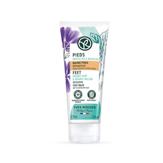 Yves Rocher Repairing Foot Balm, Relieve Dry, Cracked Feet with Shea and Lavender, 2.5 FL OZ
