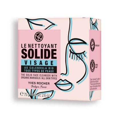 Yves Rocher Solid Cleanser with Calendula Gentle Face Cleansing & Makeup Removal Solid Bar Soap – 75g / 2.64oz