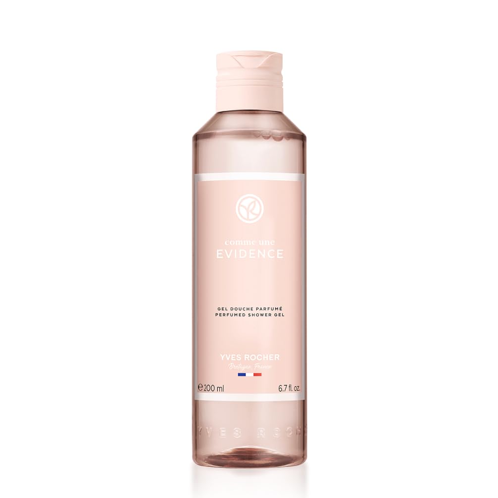 Yves Rocher Comme une Evidence Perfumed Shower Gel, Paraben Free, Enriched with Organic Cornflower Water, Made in France, Bottle 200 ml (Body Wash)