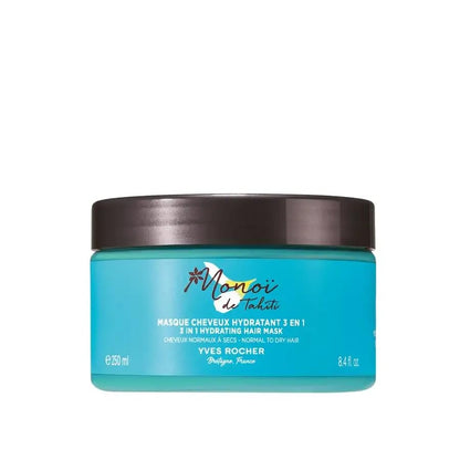 Yves Rocher Monoï de Tahiti Monoi 3 in 1 Moisturizing Hair Mask Night Care Conditioner Perfumed Spray All Hair Skin Types Set of 2-250 ml./8.4 fl.oz. 125 ml./4.2 fl.oz.