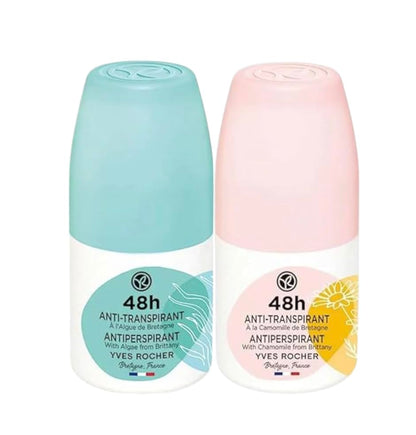 Yves Rocher 48H Antiperspirant – Long-Lasting Freshness, No White Marks, Gentle on Skin – 50ml / 1.7flOz