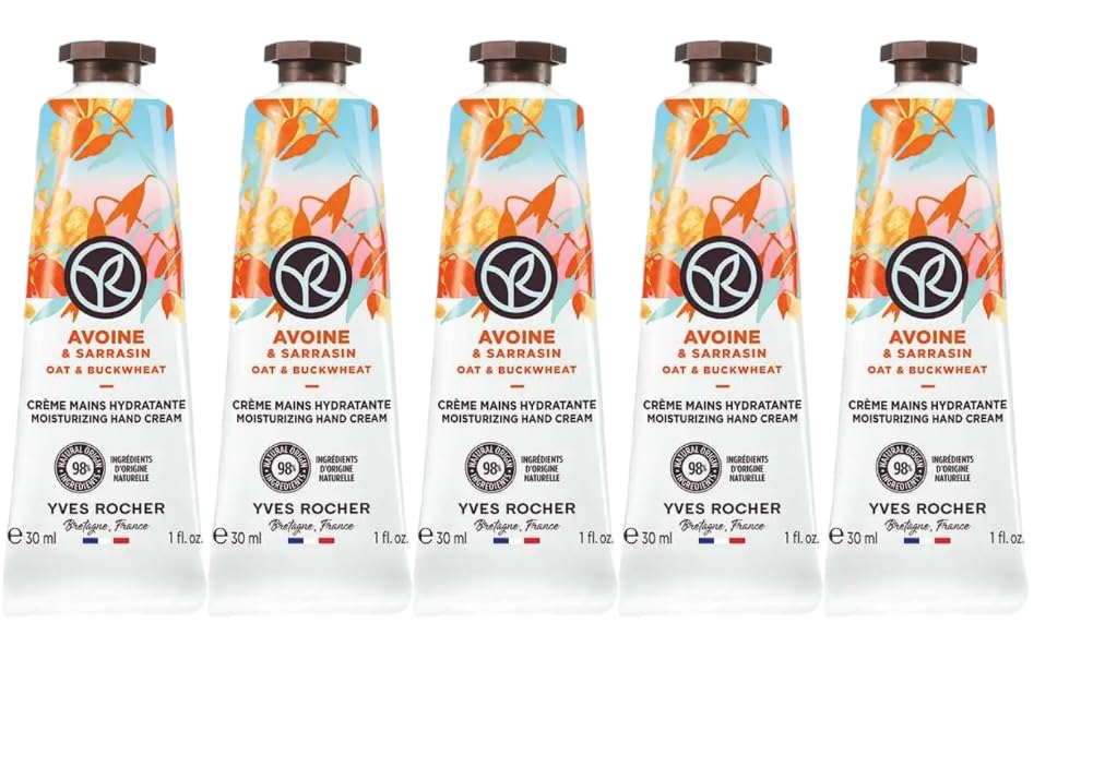 Yves Rocher Moisturizing Oat and Buckwheat Hand Cream Set of 5 Tubes - 30 ml. / 1 fl.oz.