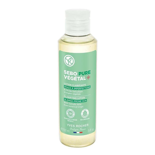 Yves Rocher Sebo Pure Vegetal Clarifying Lotion Purifying & Pore-Tightening Lotion – Problem Skin Solution Women Men - 150 ml./5 fl.oz.