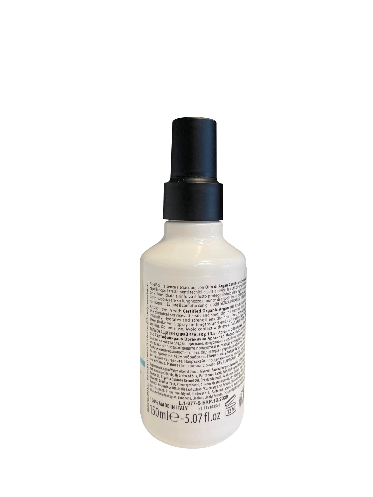 Olioseta Nourish Thermo Protective Sealer for Hair pH 3.5, Heat Protection with Certified Organic Argan Oil Hair Styling Treatment - 150ml