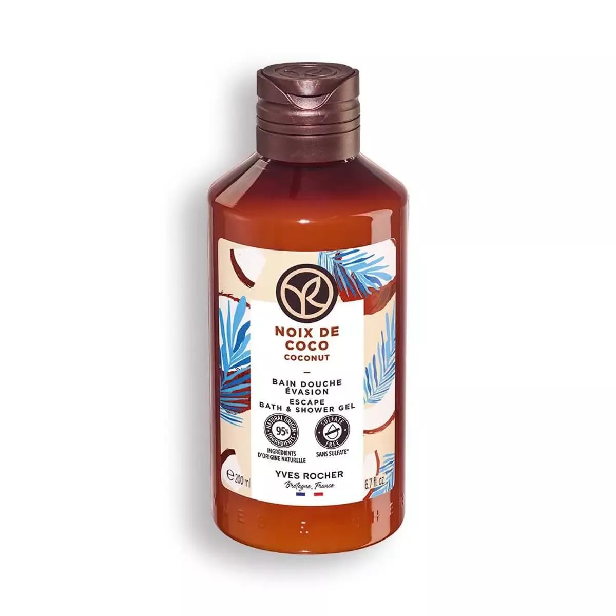 Yves Rocher Coconut Nourishing Shower Gel Bath & Body Routine Women Men Day Care 200 ml./6.7fl.oz.