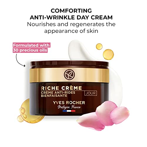 Yves Rocher Comforting Anti-Wrinkle Riche Crème Day | Face Cream to Soften & Smooth Skin 1.7 fl oz