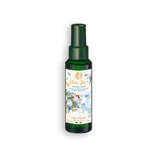 Yves Rocher Sensual Cocktail of Frozen Lychee Hair and Body Spray Mist 100 ml./3.3 fl.oz. Limited Edition Christams New Year