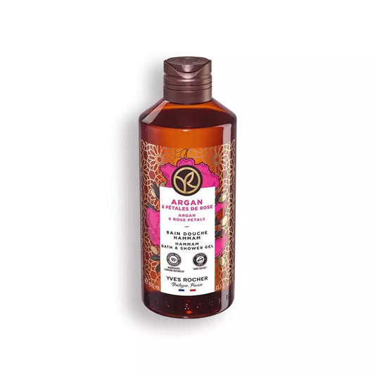 Yves Rocher Argan and Rose Petals Nourishing Shower Gel Bath & Body Routine Women Men Day Care 400 ml./13.5.oz.