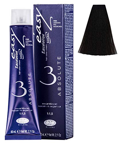 Lisap Easy Absolute 3 Hair Color Cream, 60 ml./2 fl.oz. (4/00 - Deep Brown)