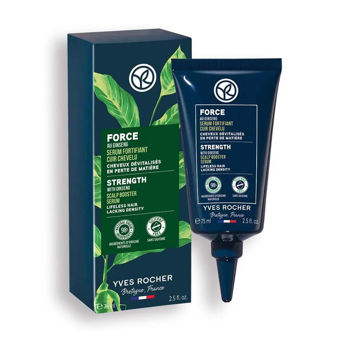 Yves Rocher Hair Growth & Strengthening Serum Ginseng Extract Intensive Nourishment for Scalp – 75ml / 2.5 fl oz