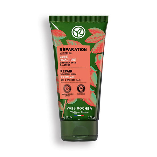 Yves Rocher Nourishing and Restoring Hair Mask Jojoba Oil 200 ml./6.7 fl.oz., 10.1 Ounce (Pack of 1), Green