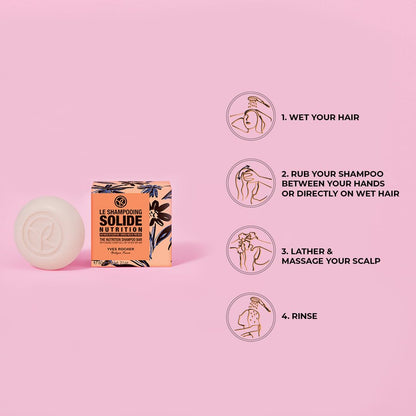 Yves Rocher The Nutrition Shampoo Bar ? Flower Oils ? Dry or Damaged Hair ? 60g ? 1 Ct