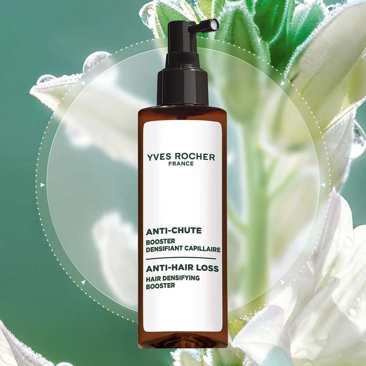 Yves Rocher Hair Growth & Strengthening Booster Root Spray Intensive Nourishment for Scalp Anti Hair Loss – 195 ml / 6.5 fl oz