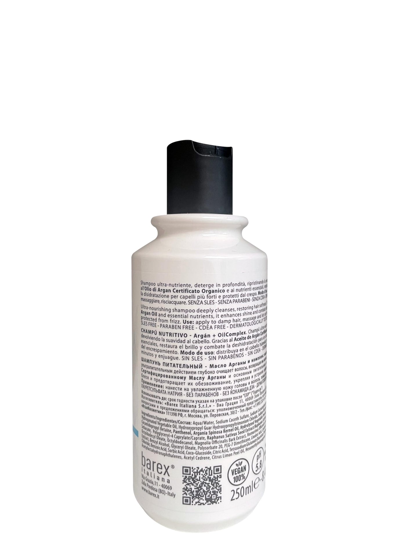Olioseta Nourish Oil Infused Shampoo, Certified Organic Argan Oil Ultra Nourishing, Hydrating, Anti-Frizz by Barex Italiana