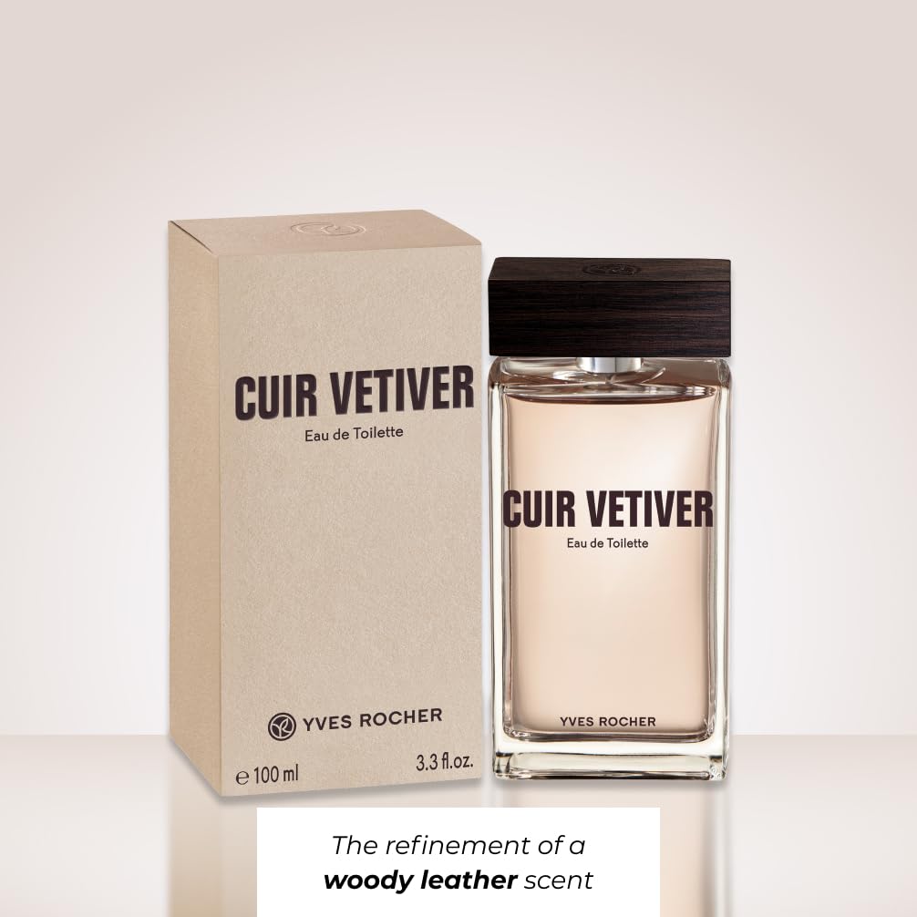 Yves Rocher Eau de Toilette for Men - Cuir Vetiver, 100 ml./3.3 fl.oz.