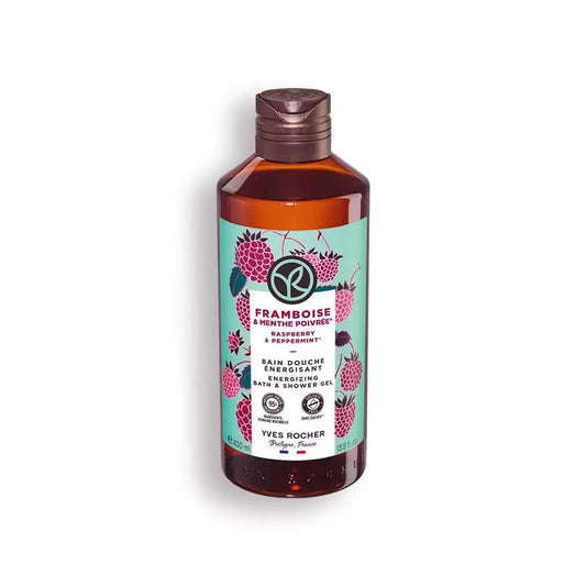 Yves Rocher Raspberry and Pepermint Nourishing Shower Gel Bath & Body Routine Women Men Day Care 400 ml./13.5.oz.
