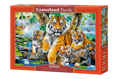 Castorland Puzzle 1000 Pieces, Tigers by The Stream - С-104413