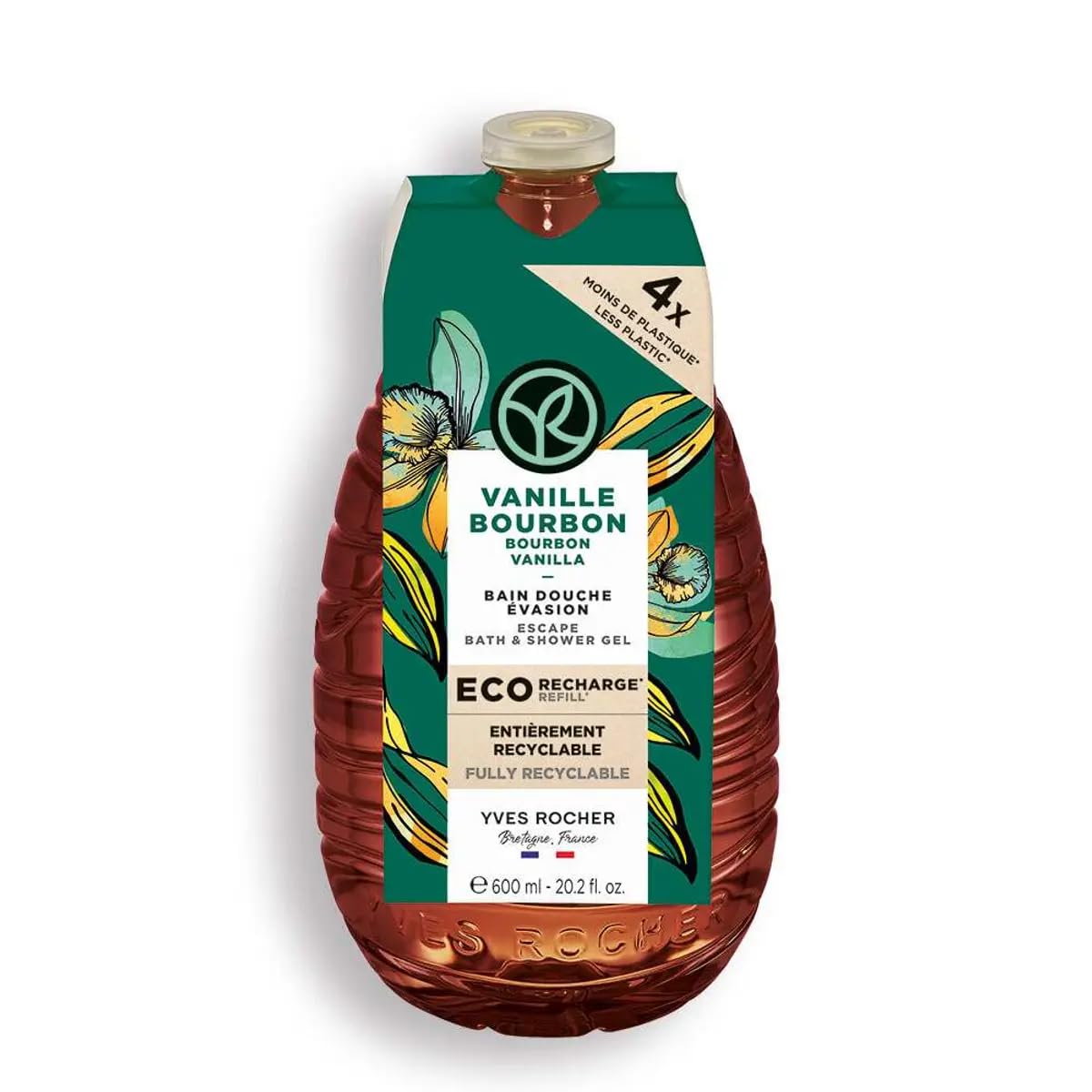 Yves Rocher Bourbon Vanilla Nourishing Shower Gel Bath & Body Routine Women Men Day Care 600 ml./20.2 fl.oz.