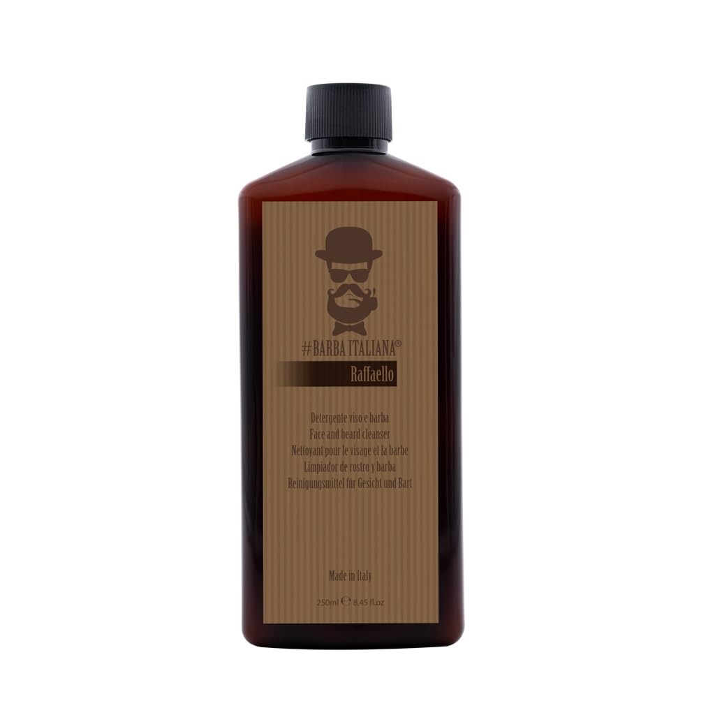 Barba Italiana Raffaello Face and Beard Cleanser for Men 250ml/8.45flOz - Gentle Purifying Formula