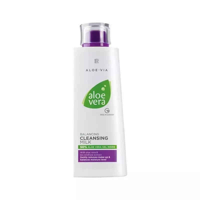 LR Health&Beauty Aloe-Via Aloe Vera Gentle Cleansing Foam and Balancing Milk Set of 2 for Face Day Care 150 ml./6.7 oz 200 ml./6.7 fl.oz. Best Gift Kit