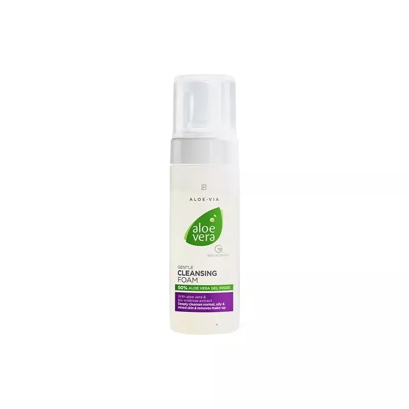 LR Health&Beauty Aloe-Via Aloe Vera Gentle Cleansing Foam and Balancing Milk Set of 2 for Face Day Care 150 ml./6.7 oz 200 ml./6.7 fl.oz. Best Gift Kit