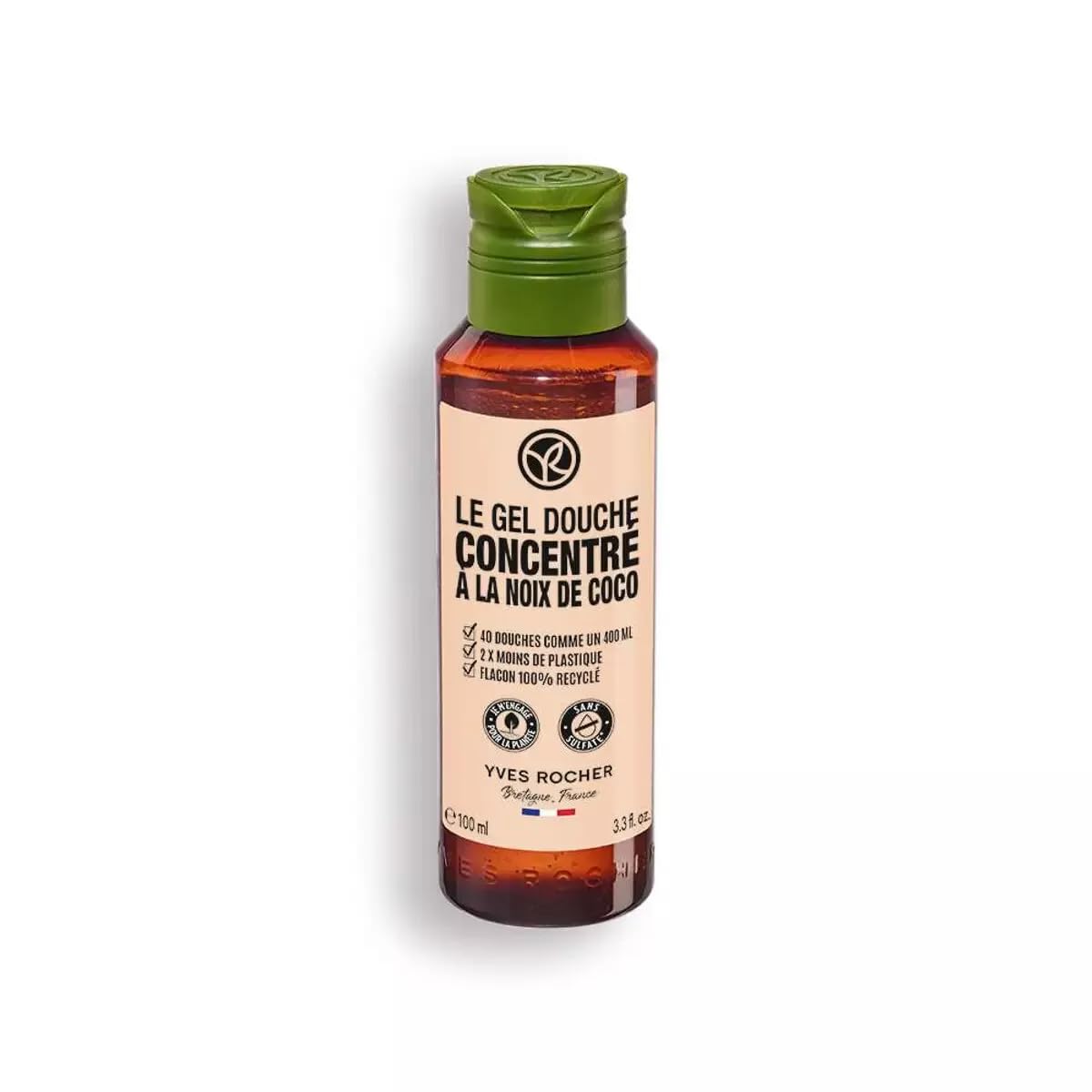 Yves Rocher Concentrated Moisturizing Coconut Shower and Bath Body Gel - 100 ml. / 3.3 fl.oz.