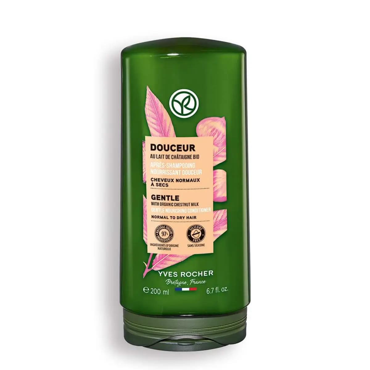 Yves Rocher Condotioner Soft and Silky Hair with Chestnut Milk - Gentle Care for Smooth, Hydrated Hair - Softness That Lasts 24 Hours - 200 ml. / 6.7 fl.oz.
