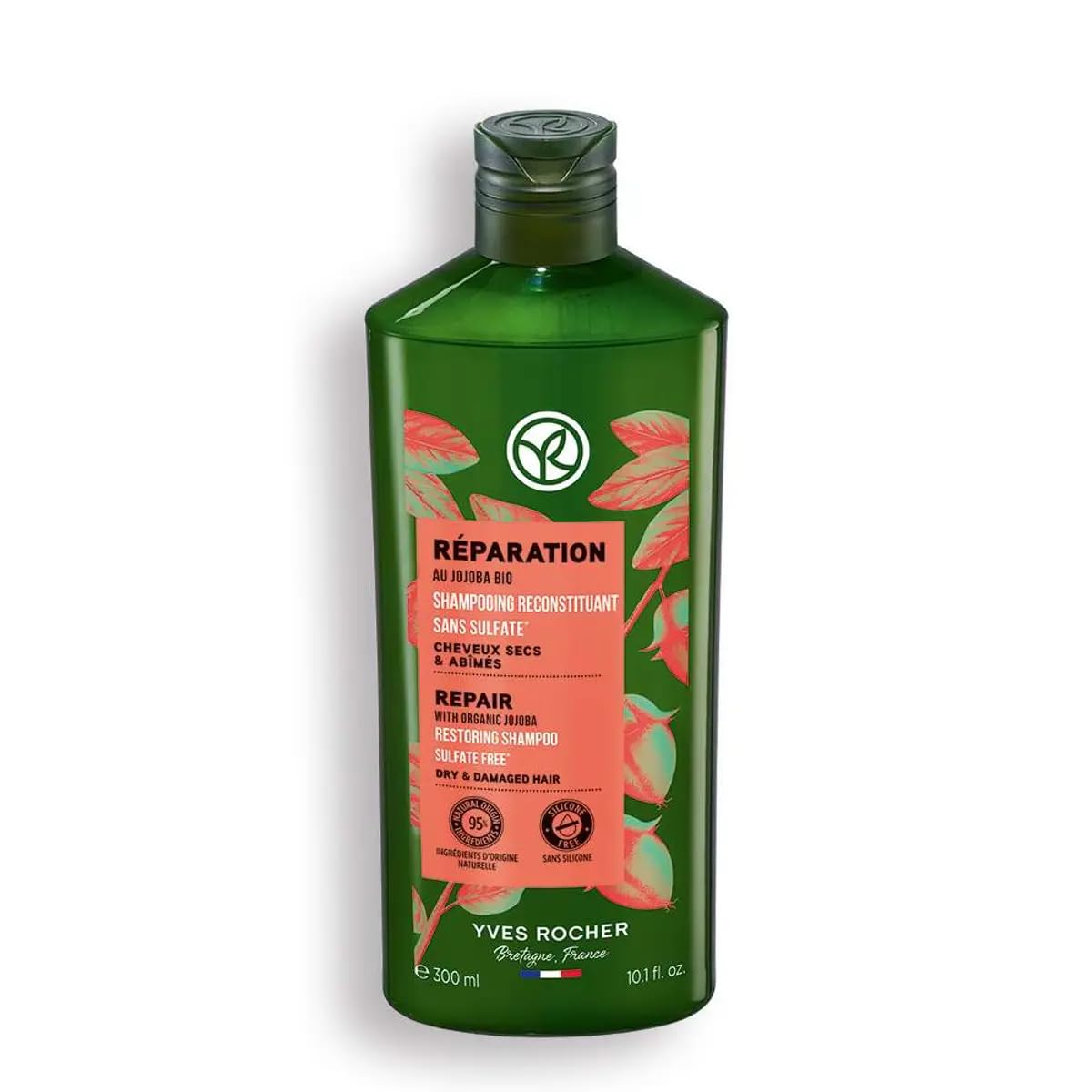 Yves Rocher Shampoo Nourishing & Restoring Jojoba Oil Deep Hydration & Repair – Silicone-Free - 300 ml / 10.1 fl oz