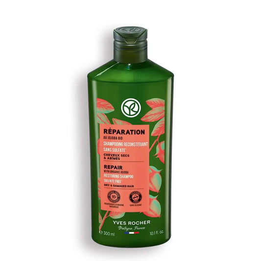 Yves Rocher Shampoo Nourishing & Restoring Jojoba Oil Deep Hydration & Repair – Silicone-Free - 300 ml / 10.1 fl oz