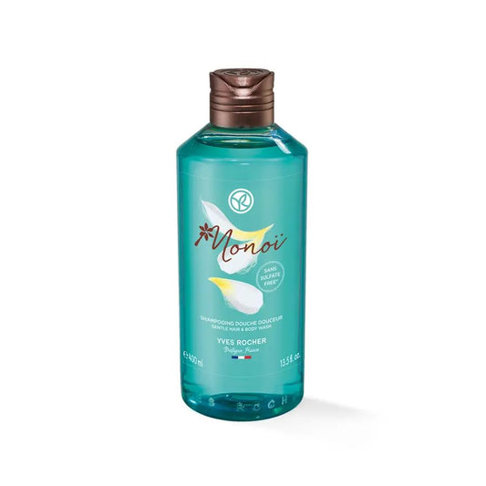 Yves Rocher Monoï de Tahiti Monoi Moisturizing Body Hair Gel Milk and Hand Cream Set of 3 Coconut and Tiare Scent All Skin Types 390 ml./13.1 fl.oz.400 ml./13.5 fl.oz.30 ml./1 fl.oz.