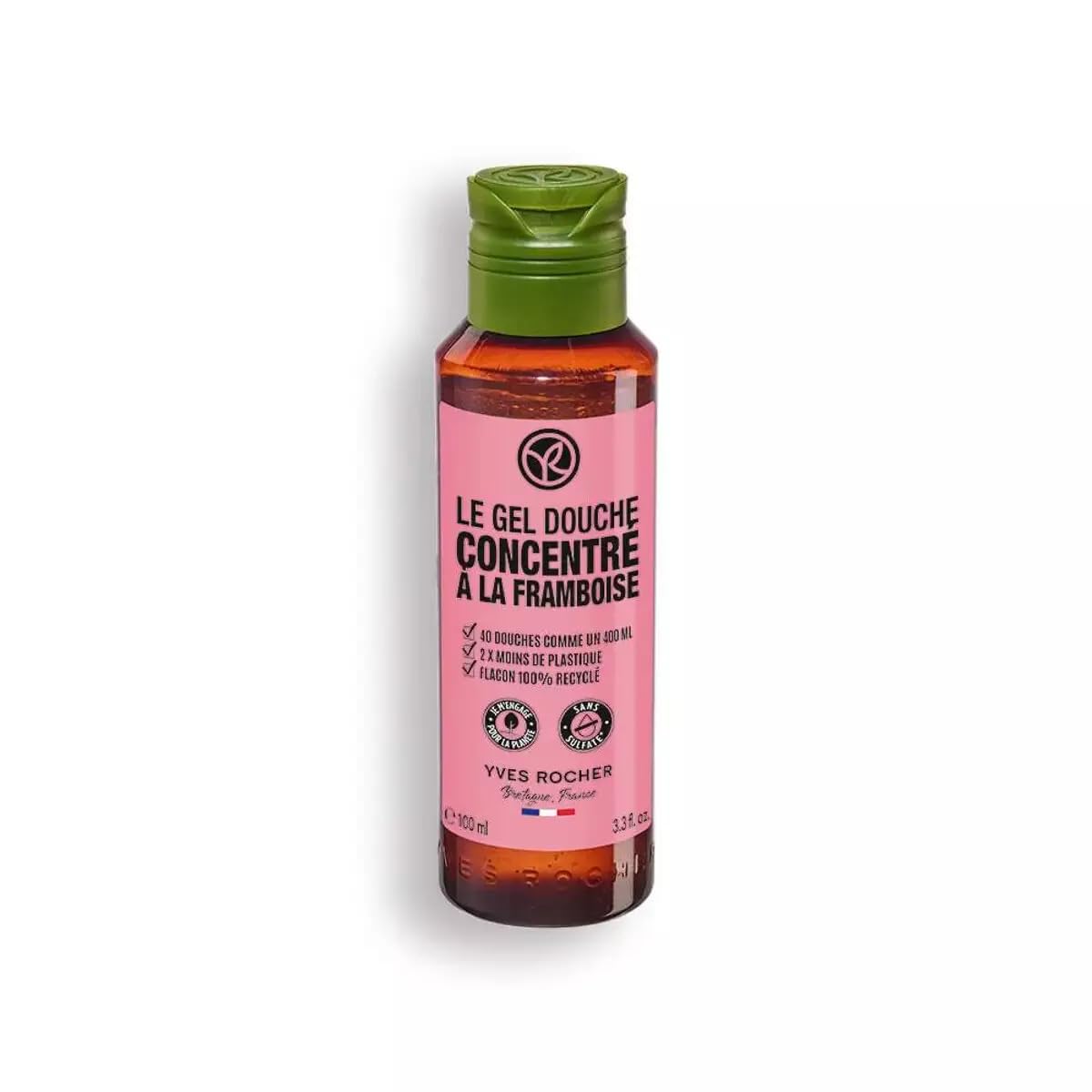 Yves Rocher Concentrated Moisturizing Raspberry Shower and Bath Body Gel - 100 ml. / 3.3 fl.oz.
